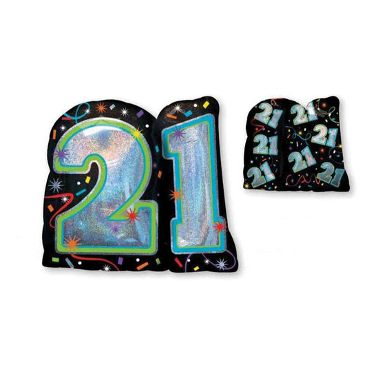 SuperShape Holographic Brilliant Birthday 21