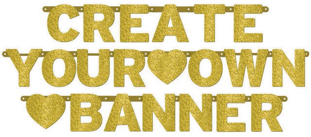 Customisable Letter Banner - Gold Glitter