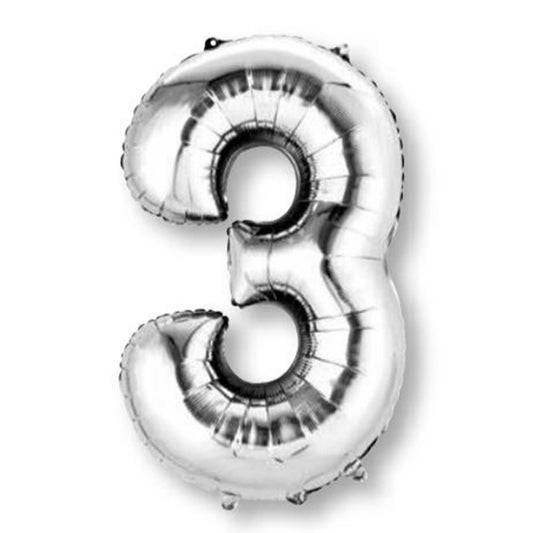 SuperShape Silver Numeral 3.