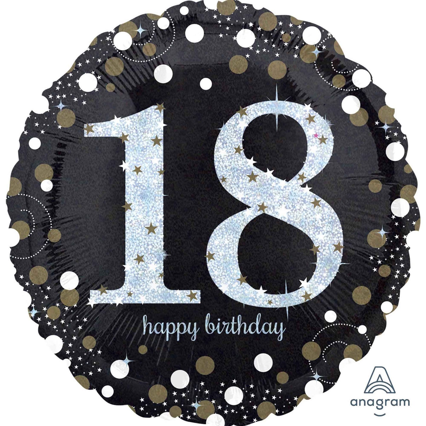 45cm Standard Holographic Sparkling Birthday 18