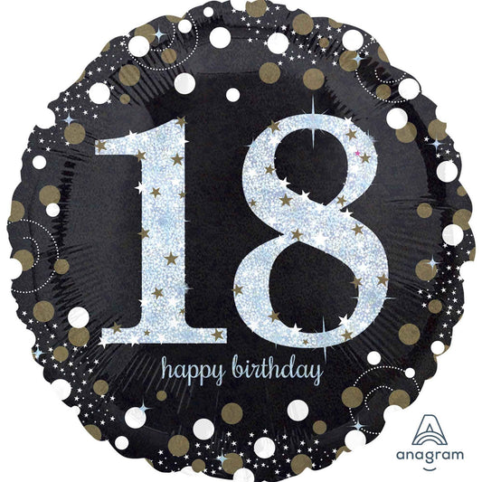 45cm Standard Holographic Sparkling Birthday 18