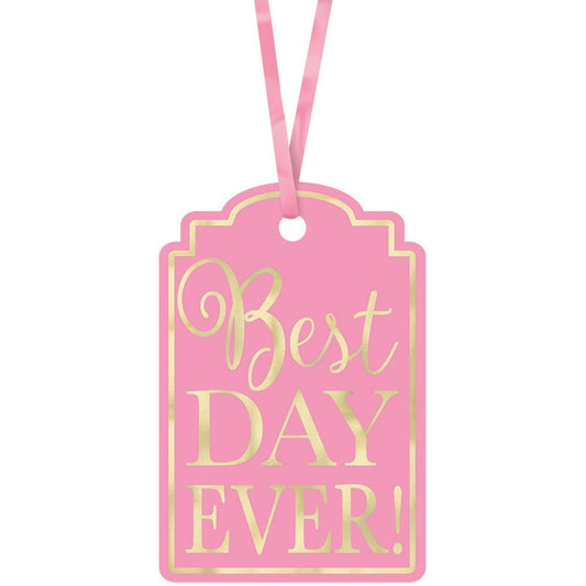 Best Day Ever Printed Tags - New Pink
