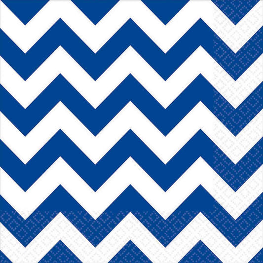 Chevron Bright Royal Blue Lunch Napkins