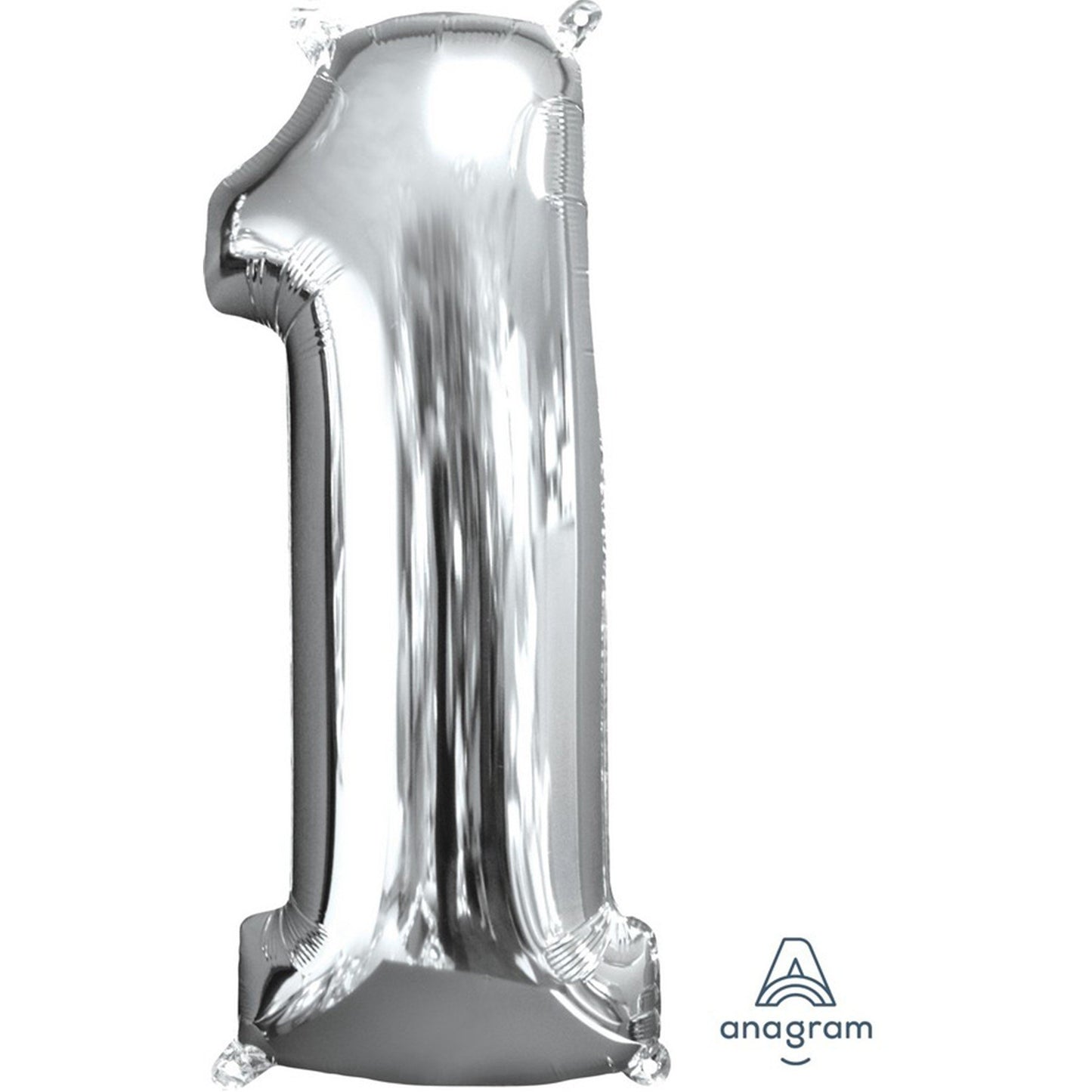 Mid-Size Shape Silver Numeral 1.