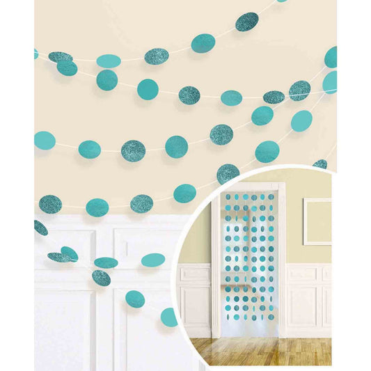 String Decorations Glitter Round  Robins-egg Blue