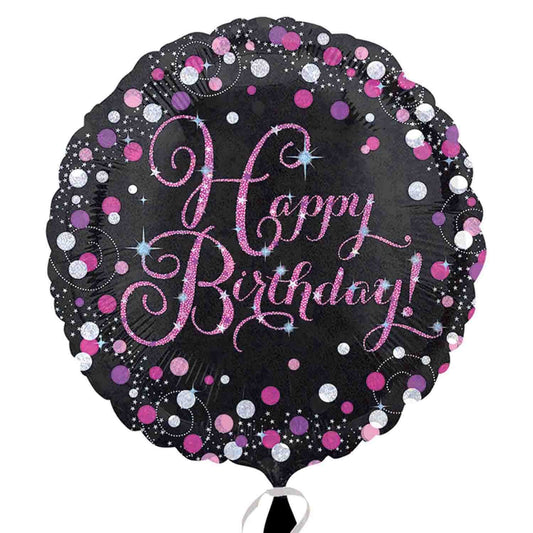 45cm Standard Holographic Pink Celebration Birthday