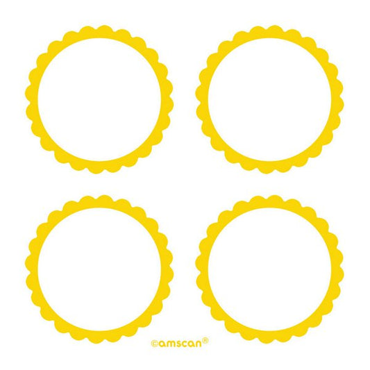 Labels Scalloped - Sunshine Yellow