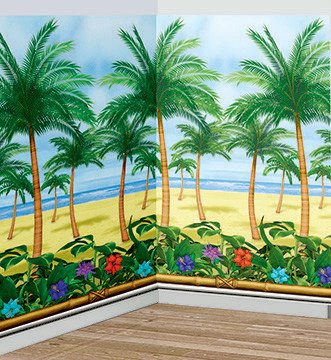 Palm Tree Scene Setters Room Roll - Plastic