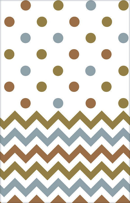 Chevron Plastic Tablecover Mixed Metallic