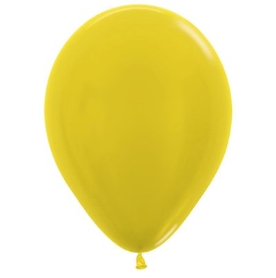 Sempertex 12cm Metallic Yellow Latex Balloons 520, 50PK