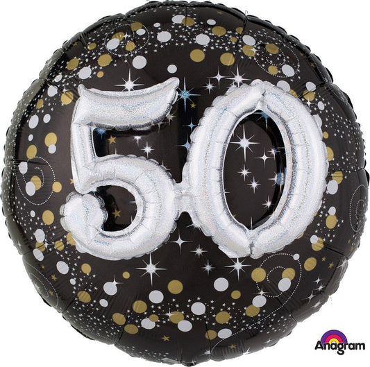 Multi-Balloon Holographic Sparkling Birthday 50