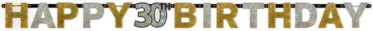 Sparkling Celebration 30 Prismatic Letter Banner