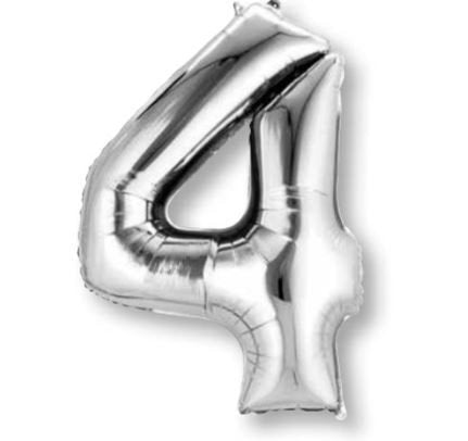 SuperShape Silver Numeral 4.