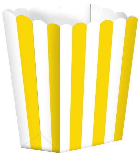 Popcorn Favor Boxes Small Stripe Sunshine Yellow