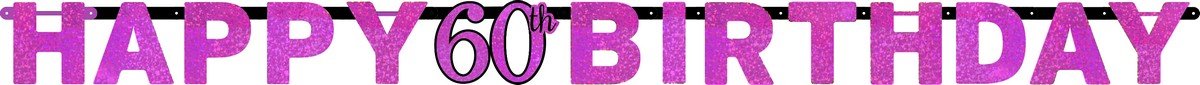 Pink Celebration 60 Prismatic Letter Banner