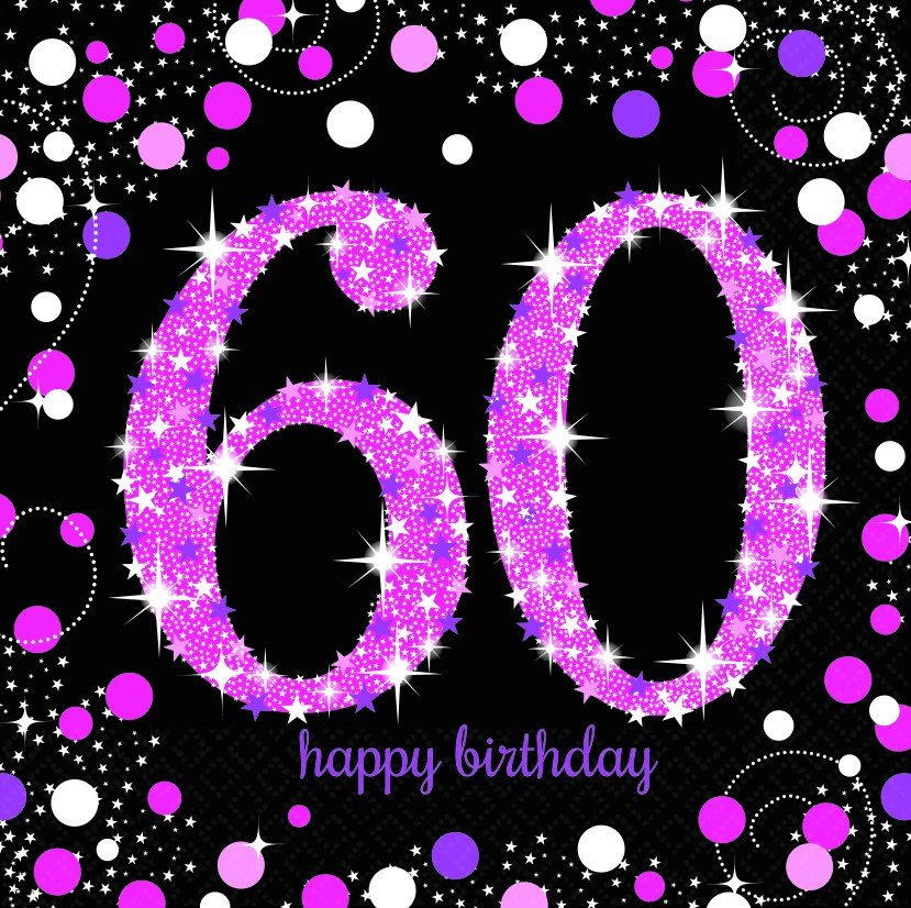 Pink Celebration 60 Lunch Napkins
