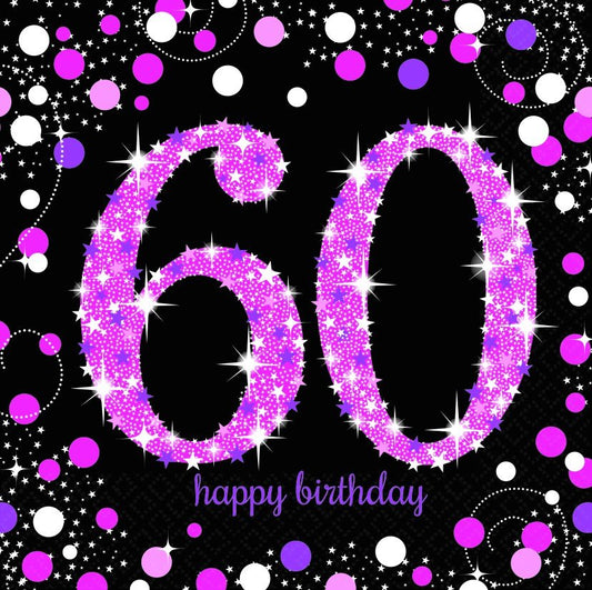 Pink Celebration 60 Lunch Napkins