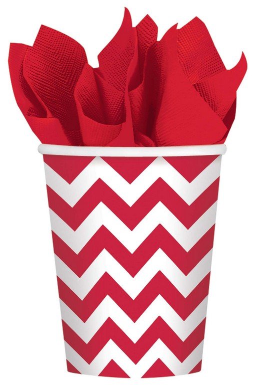 Chevron 266ml Cups Apple Red