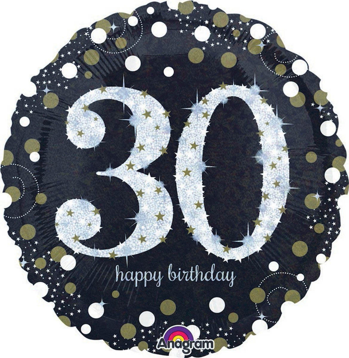 45cm Standard Holographic Sparkling Birthday 30