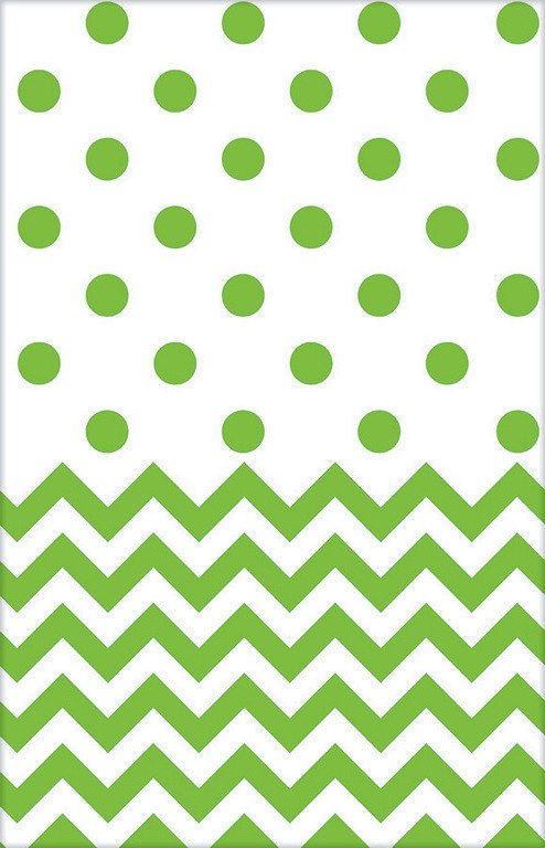 Chevron Plastic Tablecover Kiwi