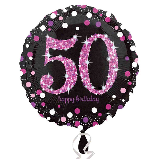 45cm Standard Holographic Pink Celebration 50