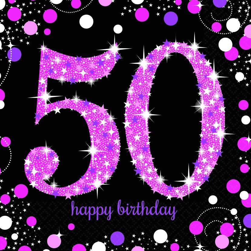 Pink Celebration 50 Lunch Napkins