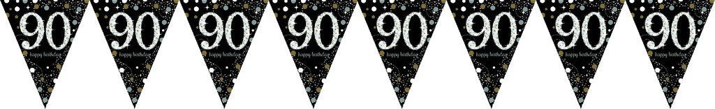 Sparkling Celebration 90 Prismatic Pennant Banner - Plastic