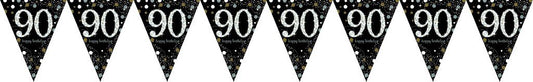 Sparkling Celebration 90 Prismatic Pennant Banner - Plastic