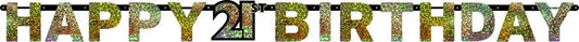 Sparkling Celebration 21 Prismatic Letter Banner