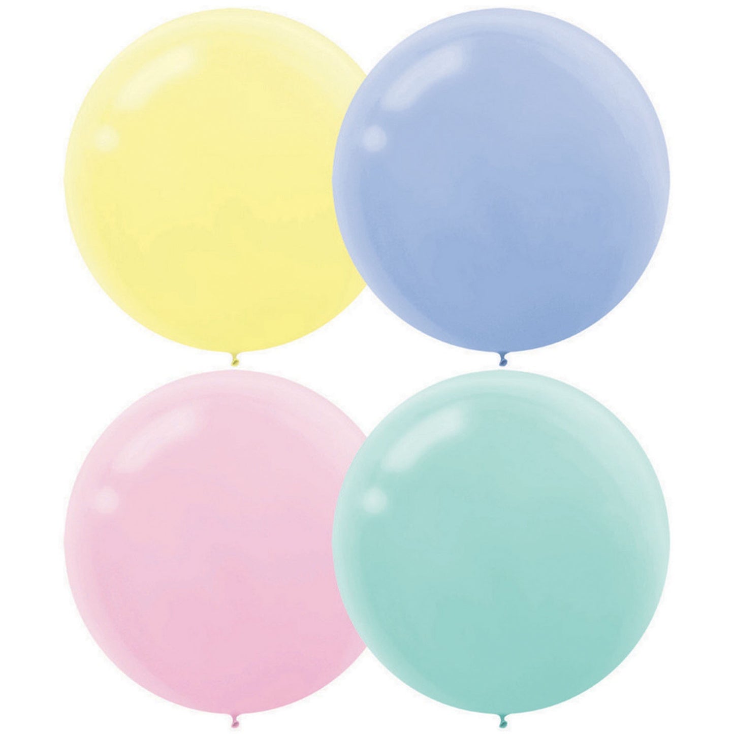 Latex Balloons 60cm 4 Pack Pastel Assorted