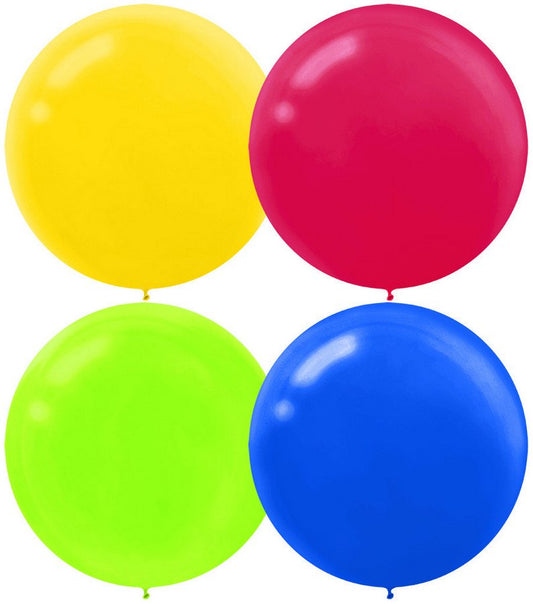 Latex Balloons 60cm 4 Pack Assorted