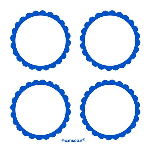 Labels Scalloped - Bright Royal Blue
