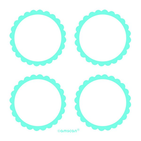 Labels Scalloped - Caribbean Blue