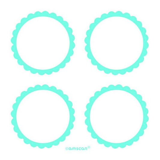 Labels Scalloped - Caribbean Blue