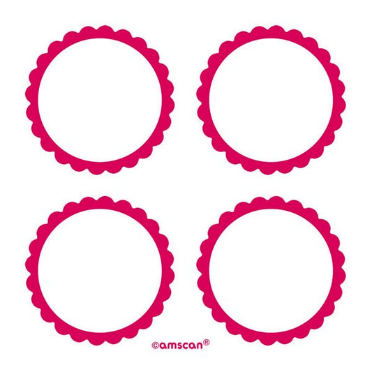 Labels Scalloped - Apple Red