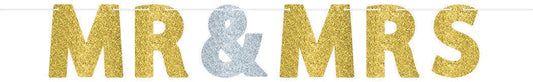 Mr. & Mrs. Letter Banner - Glitter Paper
