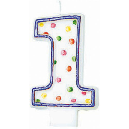 Candle Numeral Polka Dots #1