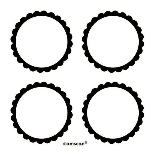 Labels Scalloped - Black