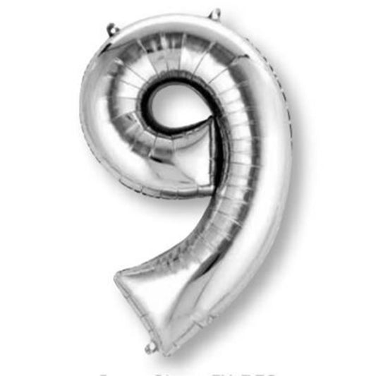 SuperShape Silver Numeral 9.