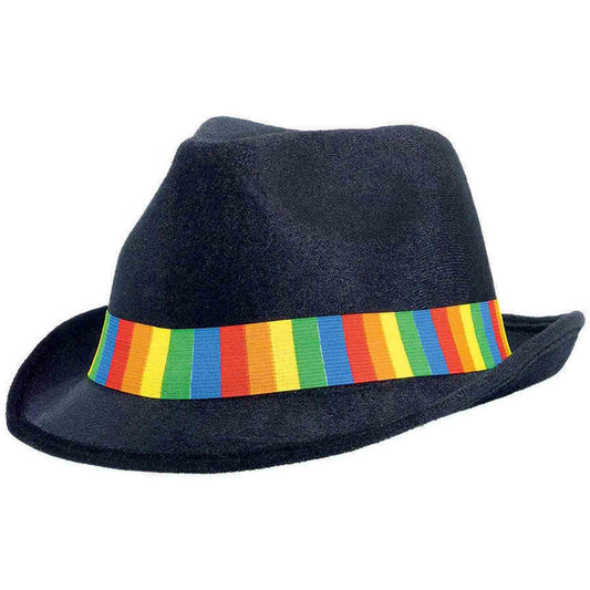 Fedora Velour Hat  - Rainbow