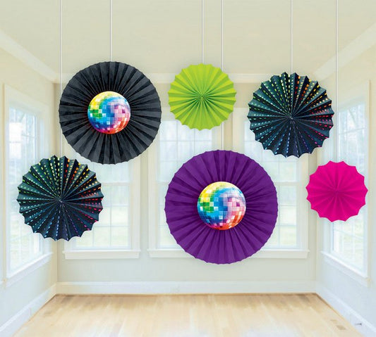 Disco Fever Paper Fan Decorations