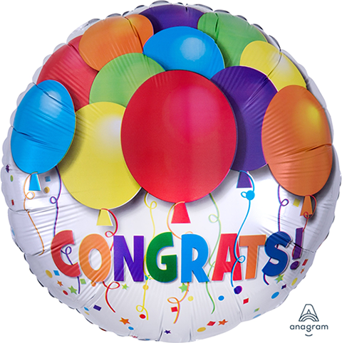 45cm Standard HX Bold Congratulations Balloons