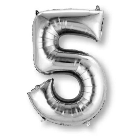 SuperShape Silver Numeral 5.