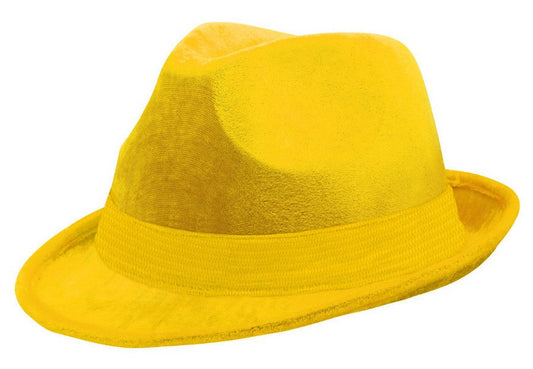 Fedora Velour Hat  - Yellow