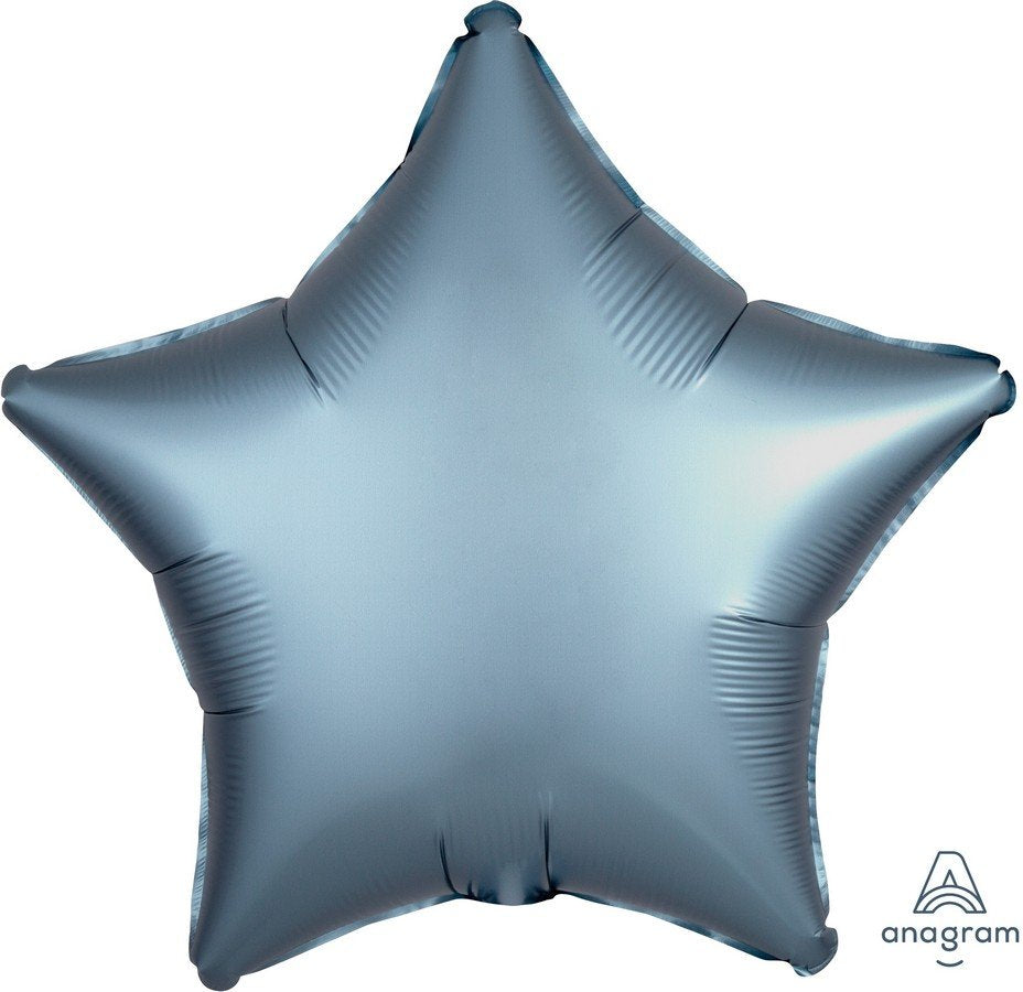 45cm Standard XL Satin Luxe Steel Blue Star