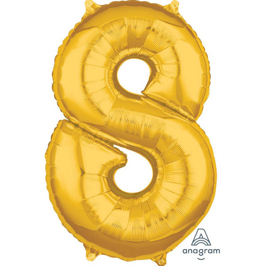 Mid-Size Shape Gold Numeral 8.