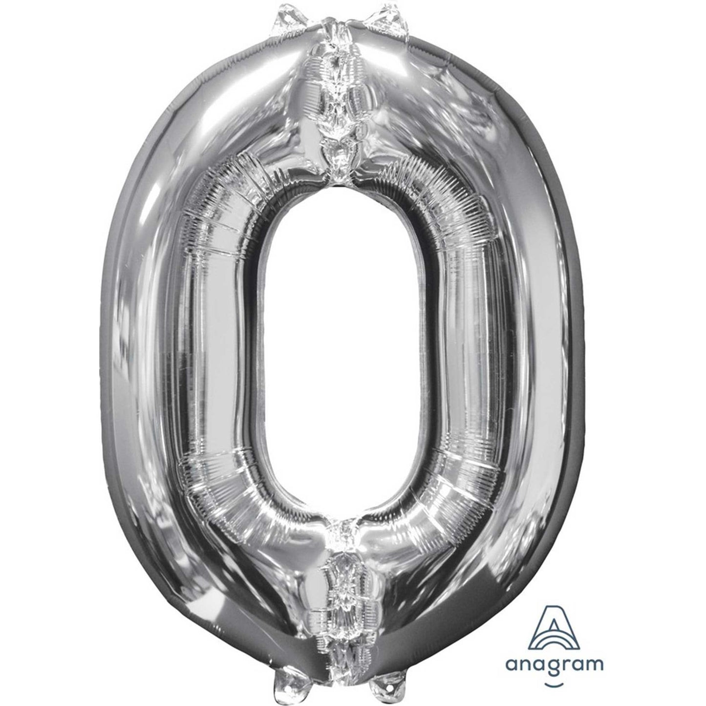 Mid-Size Shape Silver Numeral 0.