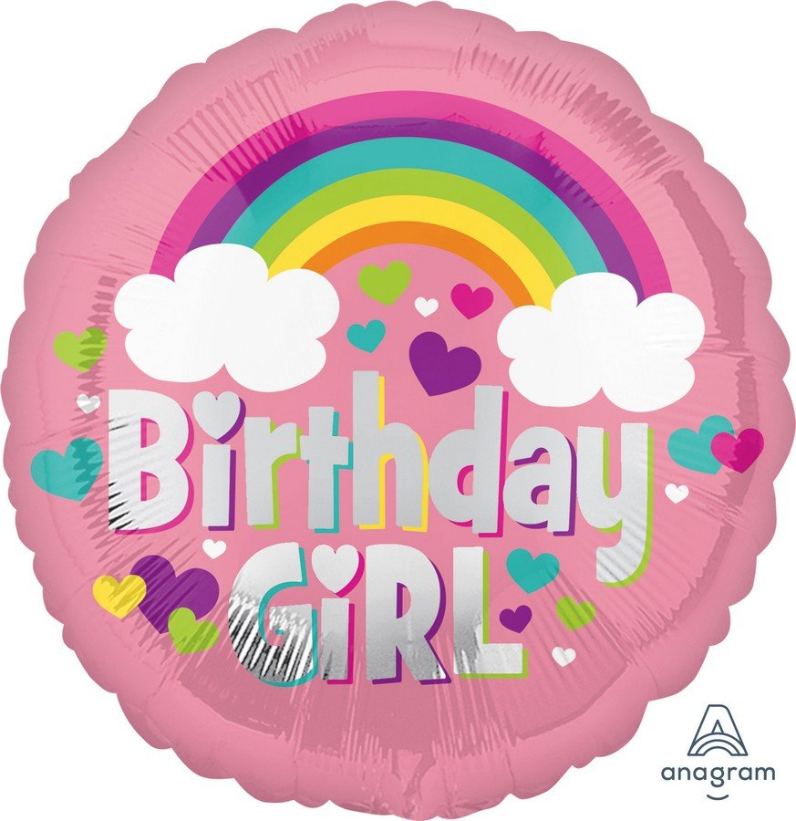 45cm Standard HX Birthday Girl Rainbow Fun