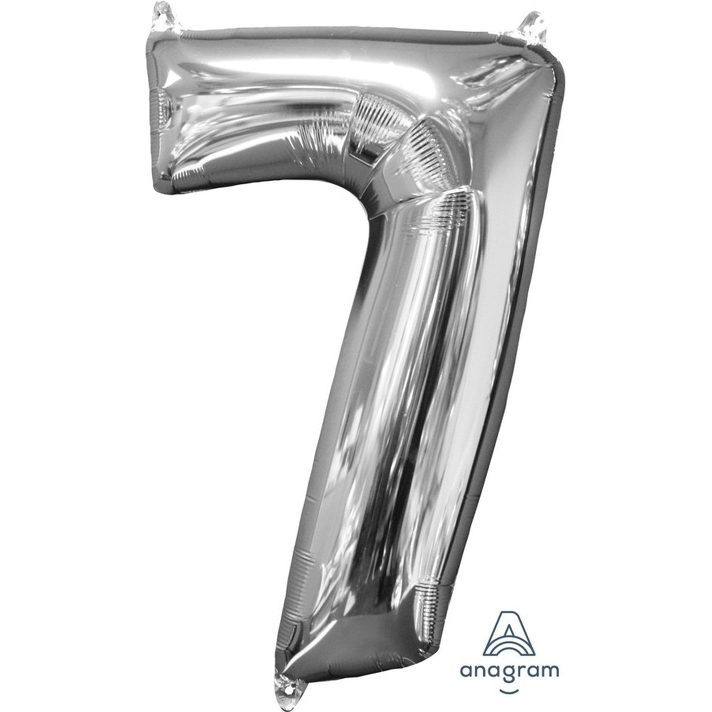 Mid-Size Shape Silver Numeral 7.