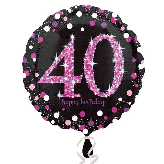 45cm Standard Holographic Pink Celebration 40